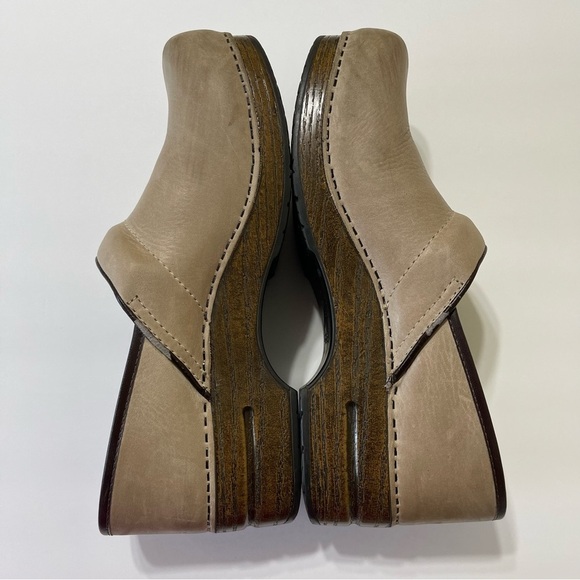 Dansko Women EU 43 US 12.5-13 Soft Leather Slip On Clogs Mules Tan Beige Nursing - Picture 5 of 11